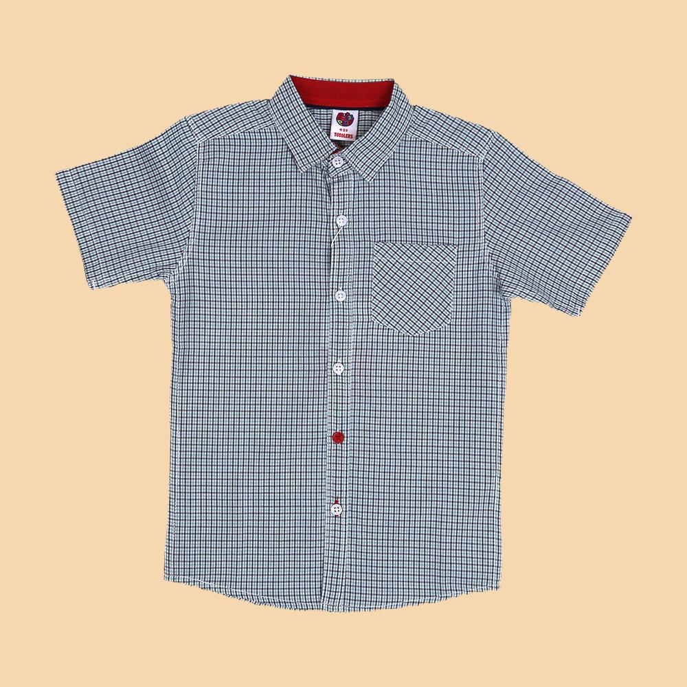 Printed Check Shirt For Boys - Multi (BTS-030)